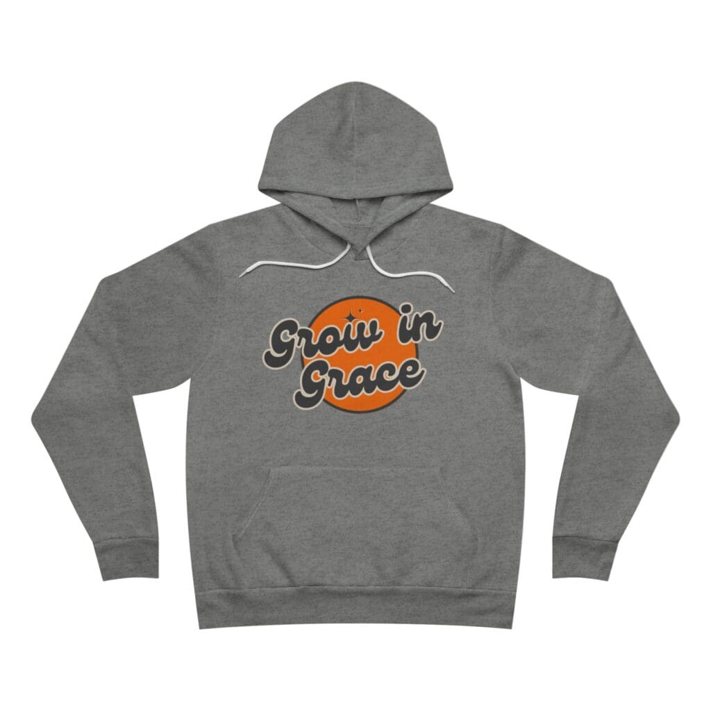 Gray hoodie with "Grow in Grace" graphic