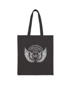 Black tote bag with winged "Unbreakable Me" logo