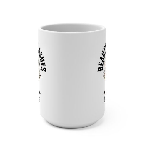 Alternative view of Beauty for Ashes 15oz Ceramic Mug — Isaiah 61:3 Inspirational Scripture Coffee Cup