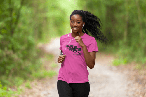 Run the Race Running T-Shirt — Inspirational Christian Faith Graphic Tee (Hebrews 12:1)